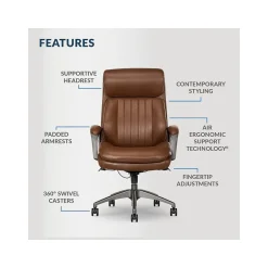 Hot Nova Ergonomic Polyurethane Swivel Executive Chair, (52372-CBRN) Office Chairs