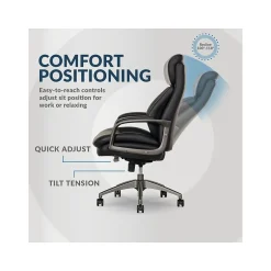 Online Nova Ergonomic Polyurethane Swivel Executive Chair, (52372-BLK) Ergonomic Chairs