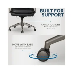 Online Nova Ergonomic Polyurethane Swivel Executive Chair, (52372-BLK) Ergonomic Chairs