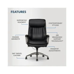 Online Nova Ergonomic Polyurethane Swivel Executive Chair, (52372-BLK) Ergonomic Chairs
