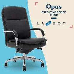 Online Opus Ergonomic Bonded Leather Swivel Executive Chair, Black and Chrome (CCHR10015D) Office Chairs