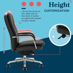 Online Opus Ergonomic Bonded Leather Swivel Executive Chair, Black and Chrome (CCHR10015D) Office Chairs