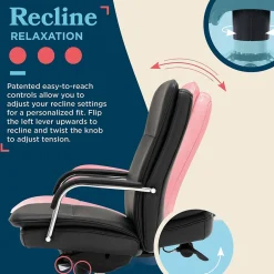 Online Opus Ergonomic Bonded Leather Swivel Executive Chair, Black and Chrome (CCHR10015D) Office Chairs