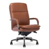 Outlet Opus Ergonomic Bonded Leather Swivel Executive Chair, Cognac and Graphite (CCHR10015C) Office Chairs