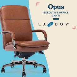 Outlet Opus Ergonomic Bonded Leather Swivel Executive Chair, Cognac and Graphite (CCHR10015C) Office Chairs