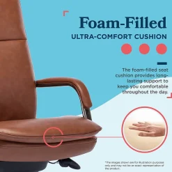 Outlet Opus Ergonomic Bonded Leather Swivel Executive Chair, Cognac and Graphite (CCHR10015C) Office Chairs