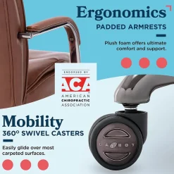 Outlet Opus Ergonomic Bonded Leather Swivel Executive Chair, Cognac and Graphite (CCHR10015C) Office Chairs