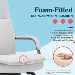 Outlet Opus Ergonomic Bonded Leather Swivel Executive Chair, Gray and Graphite (CCHR10015B) Office Chairs