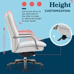 Outlet Opus Ergonomic Bonded Leather Swivel Executive Chair, Gray and Graphite (CCHR10015B) Office Chairs