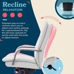 Outlet Opus Ergonomic Bonded Leather Swivel Executive Chair, Gray and Graphite (CCHR10015B) Office Chairs