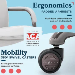 Outlet Opus Ergonomic Bonded Leather Swivel Executive Chair, Gray and Graphite (CCHR10015B) Office Chairs