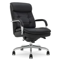 Sonata Ergonomic Bonded Leather Swivel Executive Chair, Black and Chrome (CCHR10014D) Office Chairs