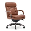 Outlet Sonata Ergonomic Bonded Leather Swivel Executive Chair, Cognac and Graphite (CCHR10014C) Office Chairs