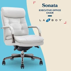 Sale Sonata Ergonomic Bonded Leather Swivel Executive Chair, Gray and Graphite (CCHR10014B) Office Chairs