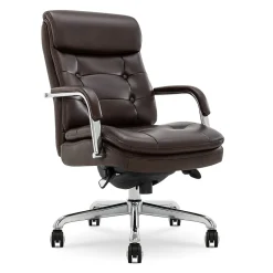 Hot Sonata Ergonomic Bonded Leather Swivel Executive Chair, Dark Brown and Chrome (CCHR10014E) Office Chairs