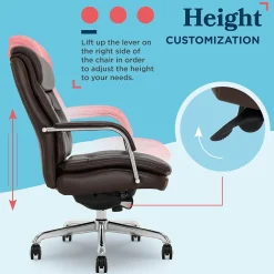 Hot Sonata Ergonomic Bonded Leather Swivel Executive Chair, Dark Brown and Chrome (CCHR10014E) Office Chairs