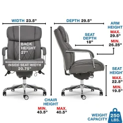 Outlet Sutherland Ergonomic Faux Leather Swivel Computer and Desk Chair, (CHR10048B) Ergonomic Chairs