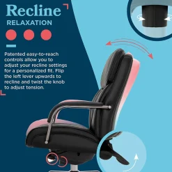 Clearance Symphony Ergonomic Bonded Leather Swivel Executive Chair, Black and Graphite (CCHR10013E) Office Chairs