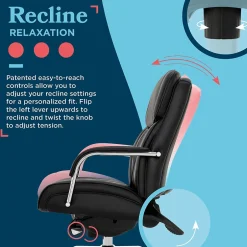 Discount Symphony Ergonomic Bonded Leather Swivel Executive Chair, Black and Chrome (CCHR10013D) Office Chairs