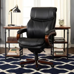 Outlet Trafford Ergonomic Bonded Leather Swivel Executive Chair, Black (45782A) Office Chairs