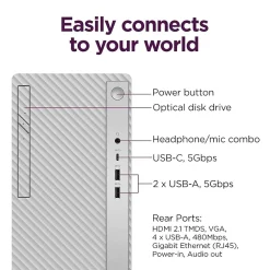 Lenovo IdeaCentre Tower Desktop Computer, Intel Core i5-14400, 8GB RAM, 512GB SSD, Mouse & Keyboard Included, Windows 11 Home* Gaming Desktops
