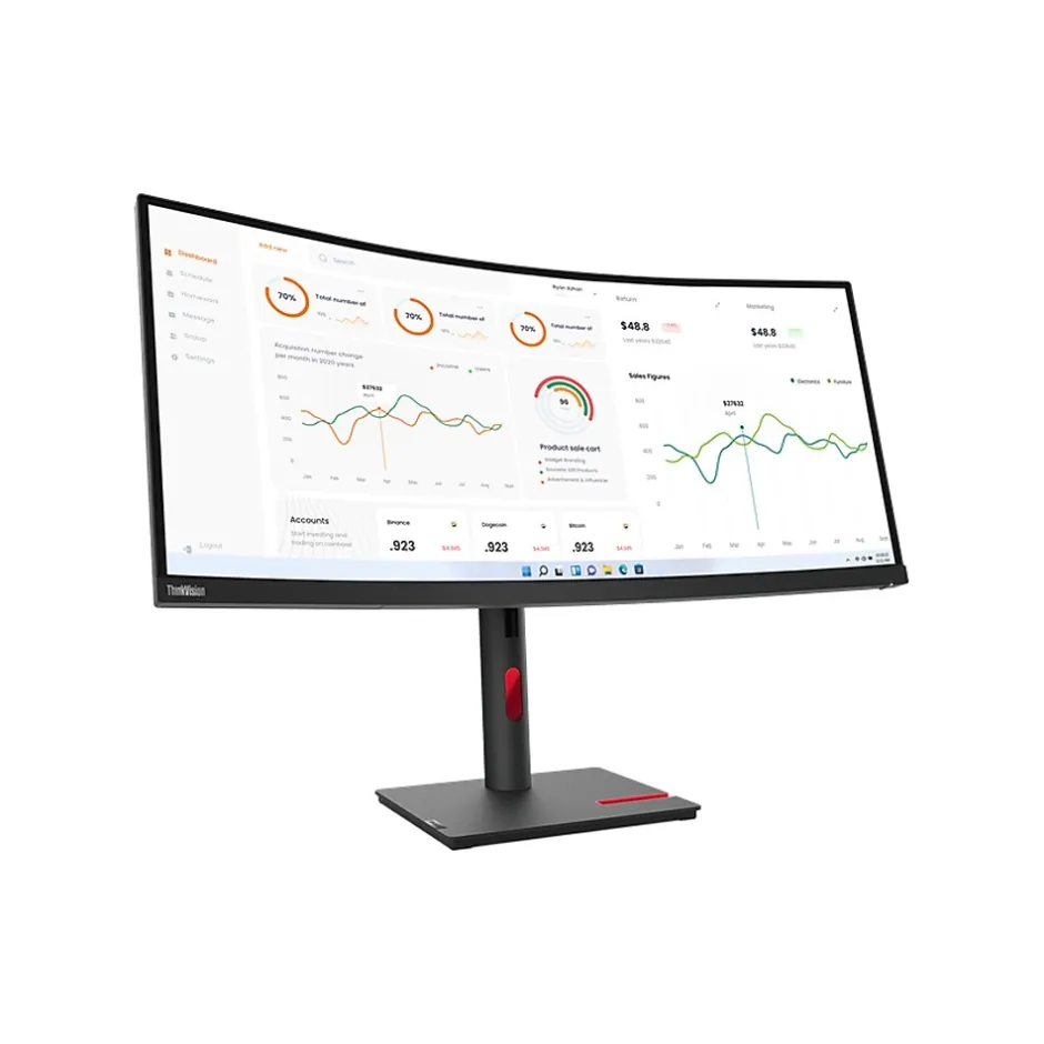 Lenovo ThinkVision T34w-30 34" Curved 60Hz LED Monitor, Raven Black (63D4GAR1US)* Curved Monitors