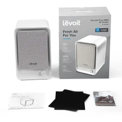 Air Purifiers<Levoit LV-H126-RBE True HEPA Tabletop Air Purifier, 3-Speed, White/Blue (HEAPAPLVNUS0029)