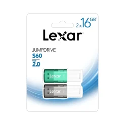 Lexar JumpDrive S60 16GB USB 2.0 Flash Drive, 2/Pack (LJDS60-16GB2NNU)* Usb Flash Drives