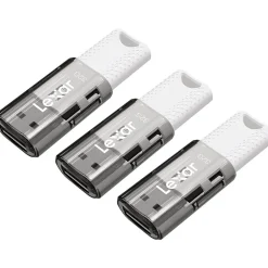 Lexar JumpDrive S60 32GB USB 2.0 Type A Flash Drive, Grey/White, 3/Pack (LJDS60-32GB3NNU)* Usb Flash Drives