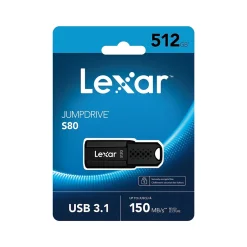 Lexar JumpDrive S80 512GB USB 3.1 Type A Flash Drive, Black (LJDS80-512GBNU)* Usb Flash Drives