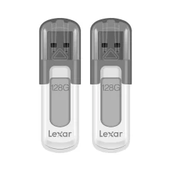 Lexar JumpDrive V100 128GB USB 3.0 Flash Drive, Gray, 2/Pack (LJDV100128G-B2HNU)* Usb Flash Drives