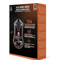 Lexip AR18 Aero Speed Wireless Optical 2.4 GHz Gaming Mouse, Black (JVAPCM00538)* Mice