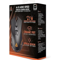Lexip AR18 Aero Speed Wireless Optical 2.4 GHz Gaming Mouse, Black (JVAPCM00538)* Mice