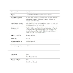 Black & White Printers<Lexmark MX826ade USB & Network Ready Black & White Laser All-In-One Printer (25B0610)