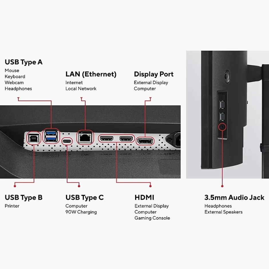 LG 34" UltraWide WQHD Curved IPS 60 Hz LED Monitor with Built-in Universal Docking Station, Business Black (34BQ77QB-B)* Curved Monitors