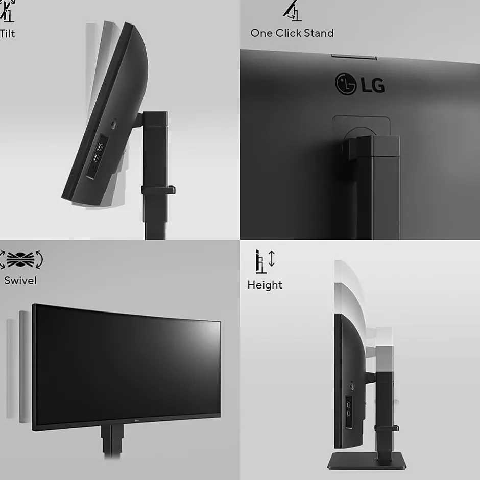 LG 34" UltraWide WQHD Curved IPS 60 Hz LED Monitor with Built-in Universal Docking Station, Business Black (34BQ77QB-B)* Curved Monitors