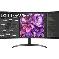 LG UltraWide 34" 100 Hz LCD Monitor, Black Texture (34BQ60QC-B)* Curved Monitors