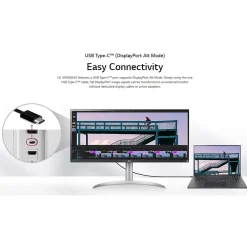 LG Ultrawide 34" Flat FHD IPS 100 Hz LCD Monitor with Built-In Universal Docking Station, White/Silver Pearl (34BQ650-W)* Flat Monitors