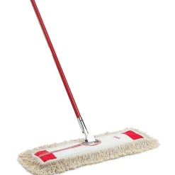 Libman 24" Dust Mop, 100% Cotton, 24" x 5", Red & White, Case of 6, (0922)
