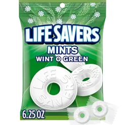 Gum & Mints<LifeSavers Life Savers Wint O Green Mints Candy Bag, 6.25 oz (NFG885041)