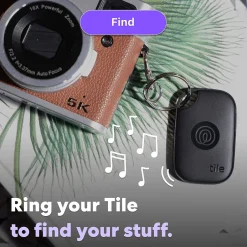 Tile by Life360 Life360 Tile Pro Bluetooth Tracker, Assorted, Black/White, 4/Pack (RE-61124)