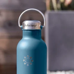 Water Bottles<Lifefactory Stainless Steel Double Wall Insulated Water Bottle, 32 oz., Dark Denim (LIFLS365MDD4)