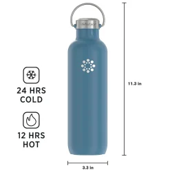 Water Bottles<Lifefactory Stainless Steel Double Wall Insulated Water Bottle, 32 oz., Dark Denim (LIFLS365MDD4)