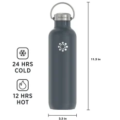 Water Bottles<Lifefactory Stainless Steel Double Wall Insulated Water Bottle, 32 oz., Carbon (LIFLS365MCN4)