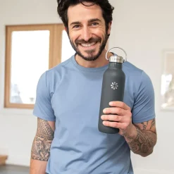 Water Bottles<Lifefactory Stainless Steel Double Wall Insulated Water Bottle, 32 oz., Carbon (LIFLS365MCN4)