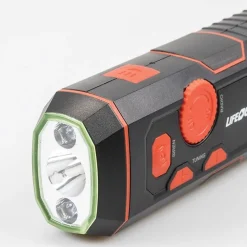 Flashlights & Lanterns<Life+Gear 120-Lumen Stormproof USB Crank Flashlight & Radio (LG38-60675-RED)