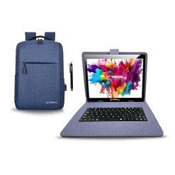 Linsay 10.1" OCTA CORE Android 13 Tablet Bundle with Keyboard Case Backpack and Pen, 128GB, Blue (F10XIPGCLOBLUBA)
