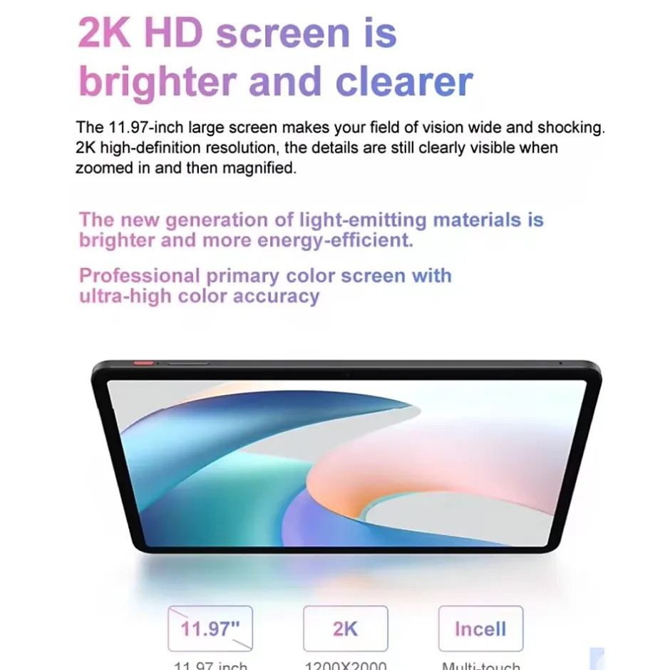 Linsay 12 Octa Core 8GB Ram 256GB Storage Android 14 Tablet with Pen Stylus