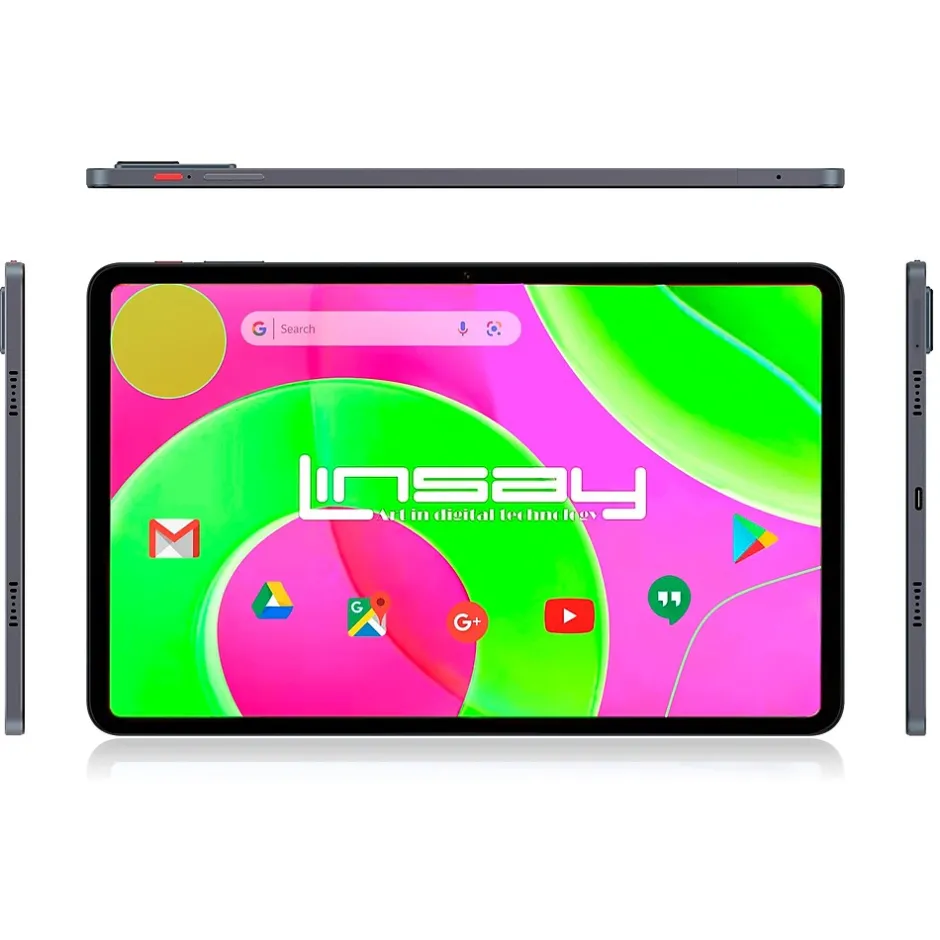 Linsay 12 OCTA CORE 8GB Ram 256GB Storage Android 14 Tablet with Black Style Keyboard Pen Stylus