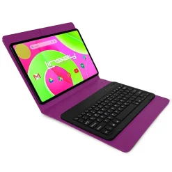 Linsay 12" Octa Core Tablet, 8GB RAM, 256GB Storage, Android 14, Bundled with Purple Style Keyboard and Stylus Pen